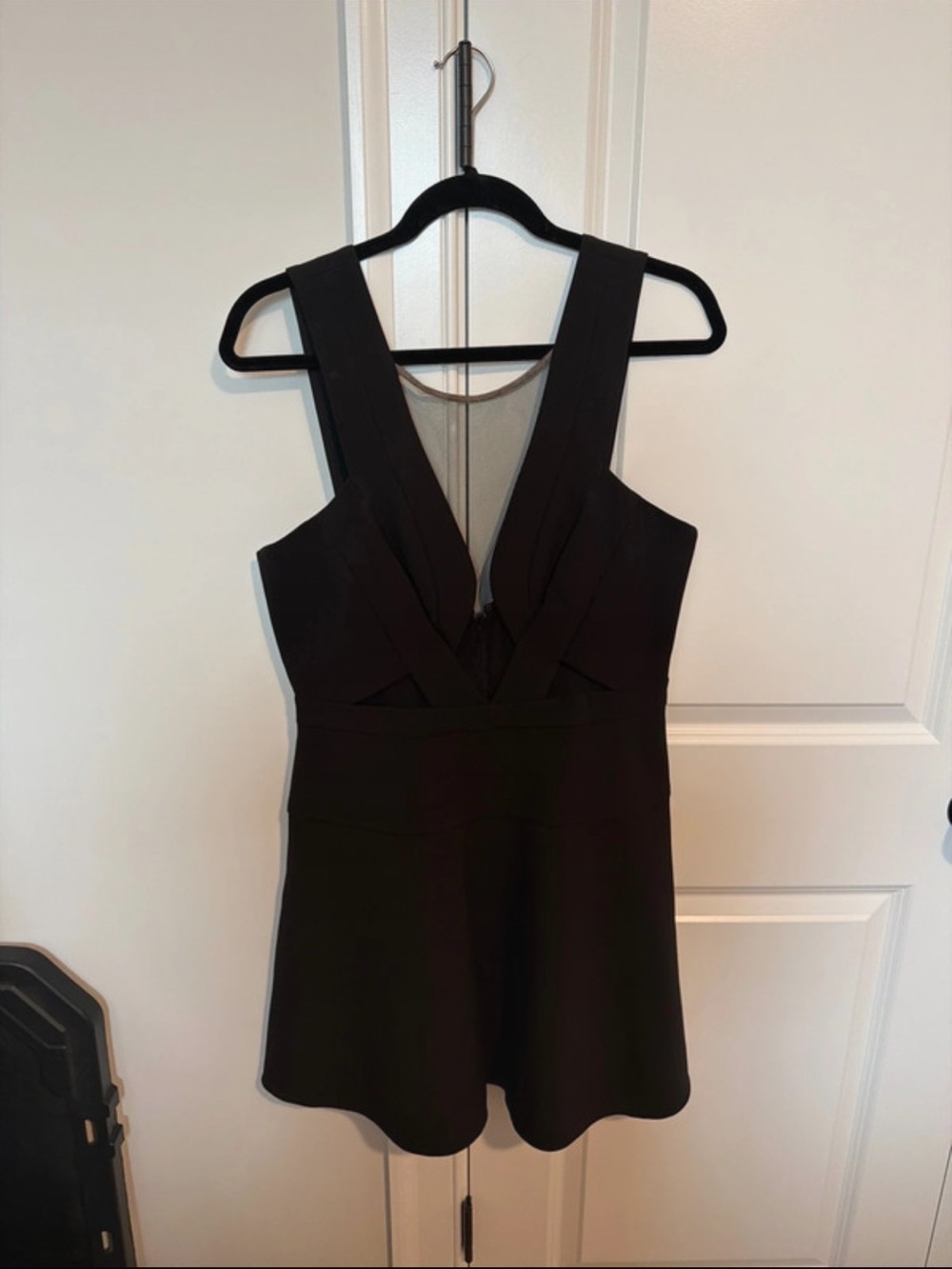 BCBGMaxAzria Black Sleeveless V-Neck Mini Dress